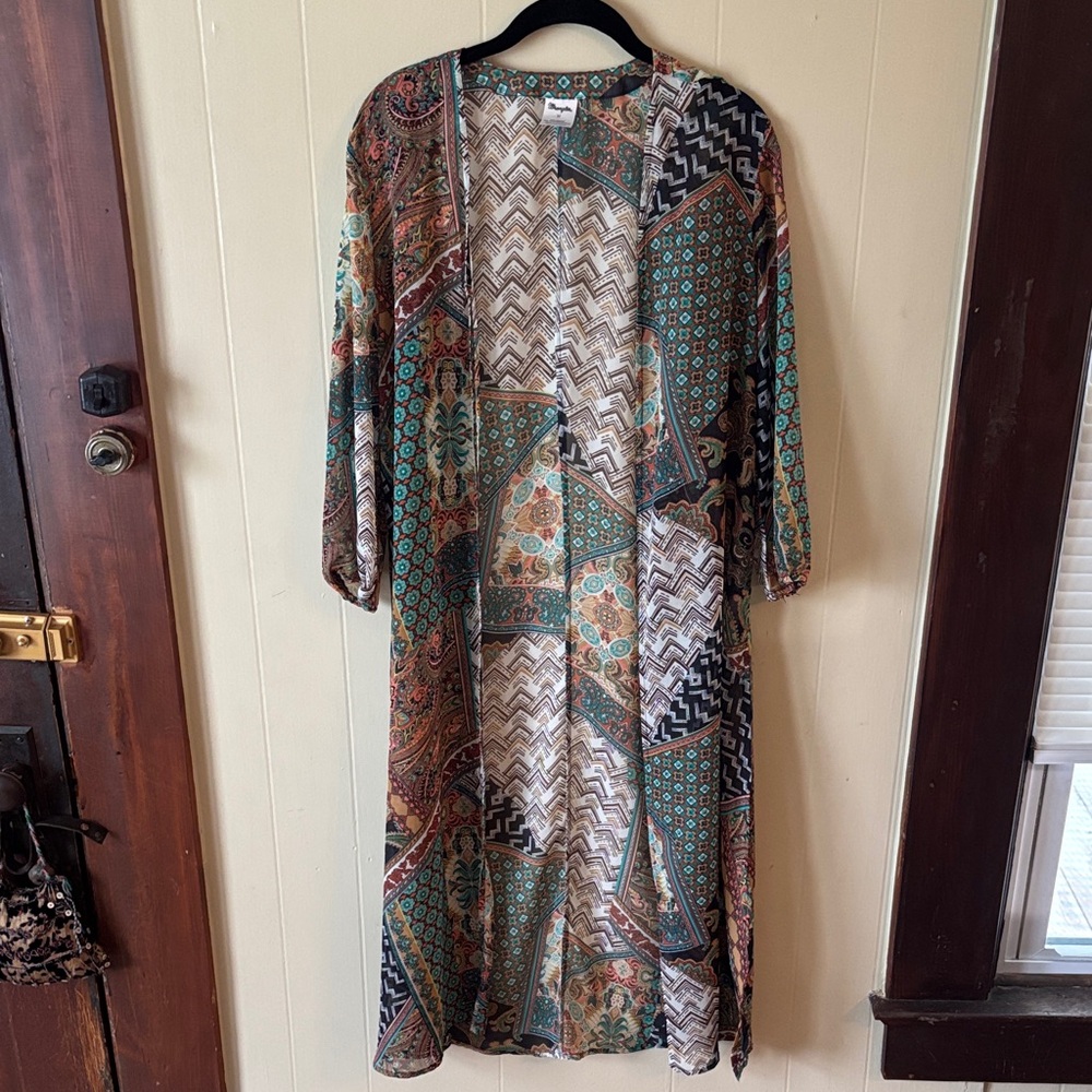 Wrangler Multicolor Paisley Kimono. Size Medium. Boho style
